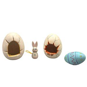 Easter Bundle With Bunny Ornament and Painted Egg Decorations 4 Items